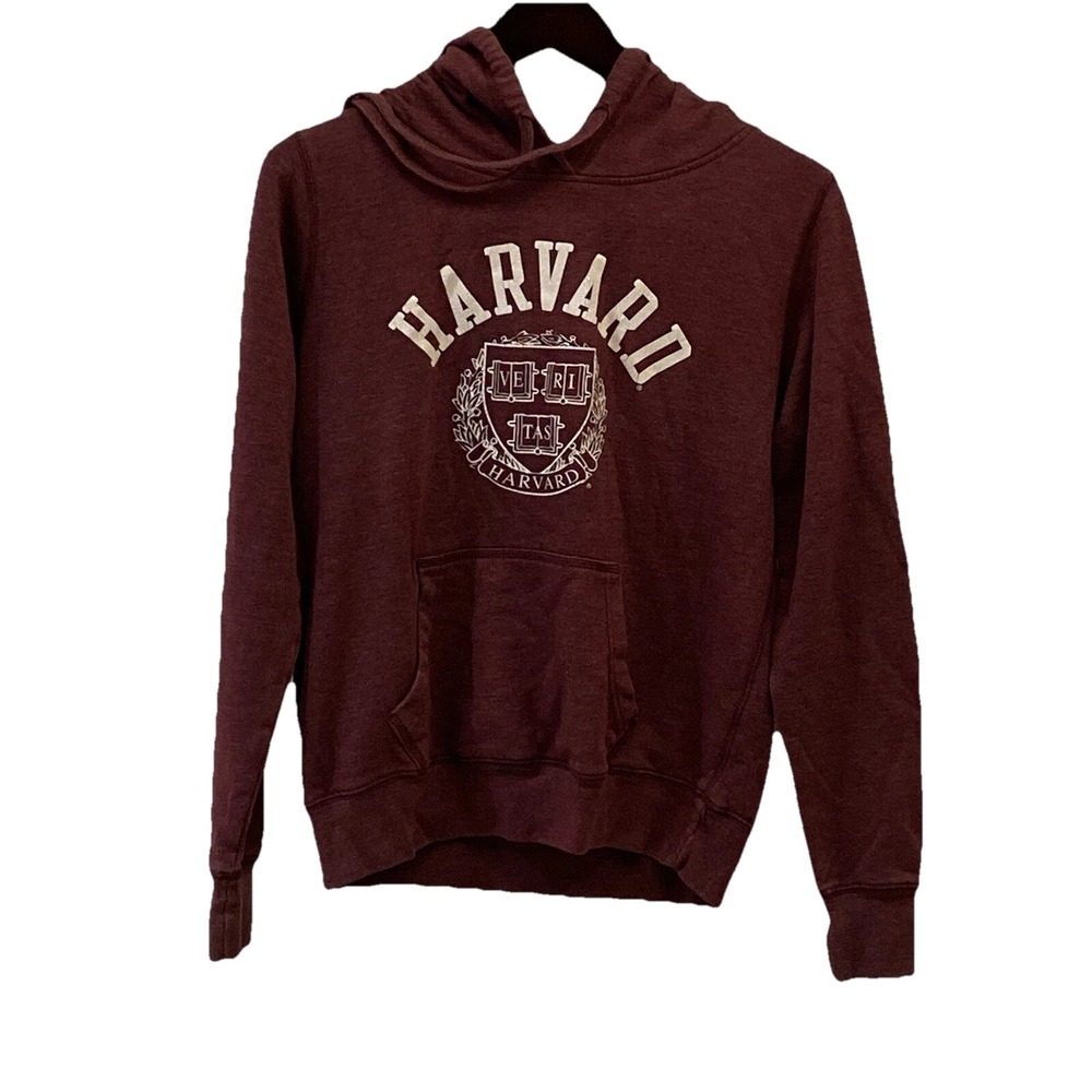 Harvard University Veritas Heritage Hooded Sweatshirt (Crimson) Red Shirt Medium
